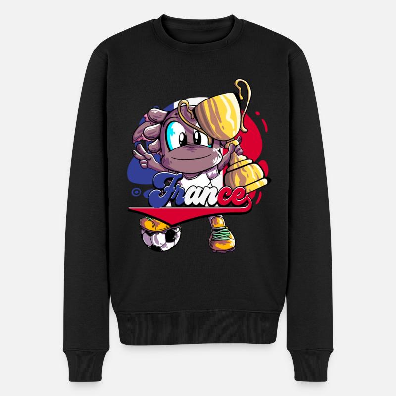 Frankreich Fußball - Männer Premium Bio Pullover - Schwarz