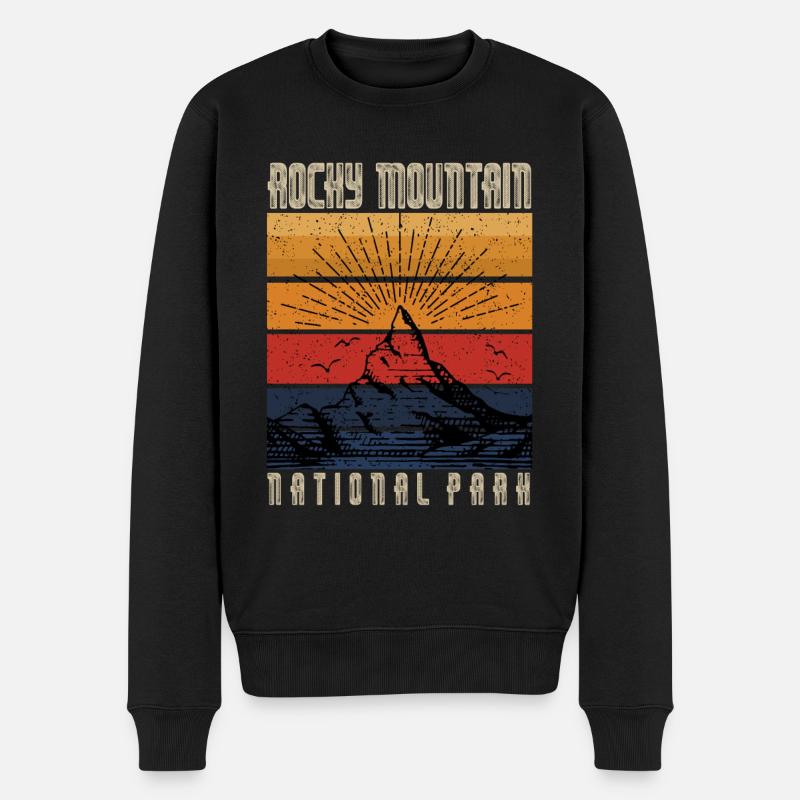 Rocky Mountain Nationalpark Wandern Camping Natur - Männer Premium Bio Pullover - Schwarz
