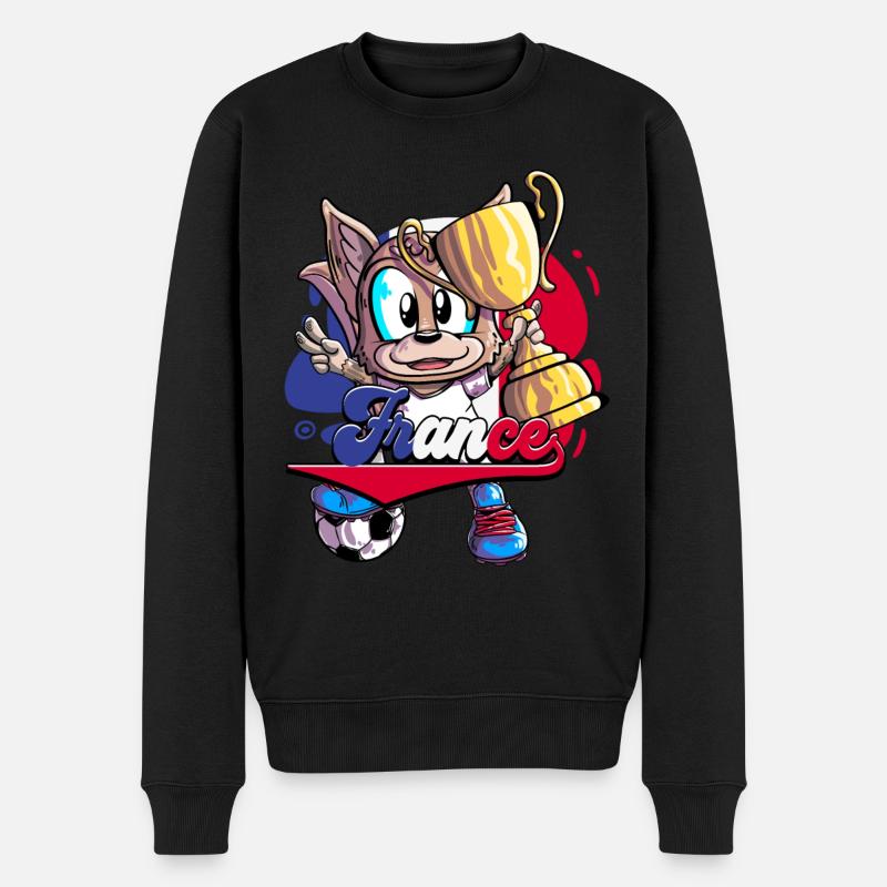 Frankreich Fußball - Männer Premium Bio Pullover - Schwarz