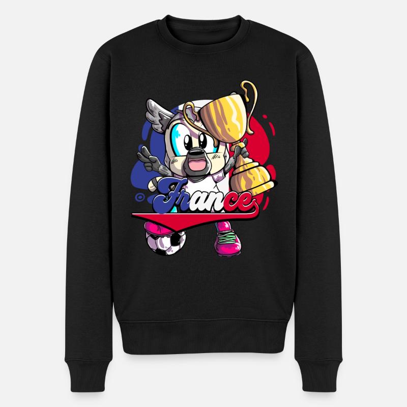 Frankreich Fußball - Männer Premium Bio Pullover - Schwarz
