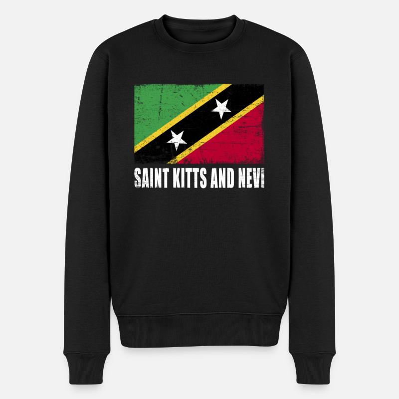 Drapeau de Saint-Kitts et Nevi - Pull Premium bio Homme - noir