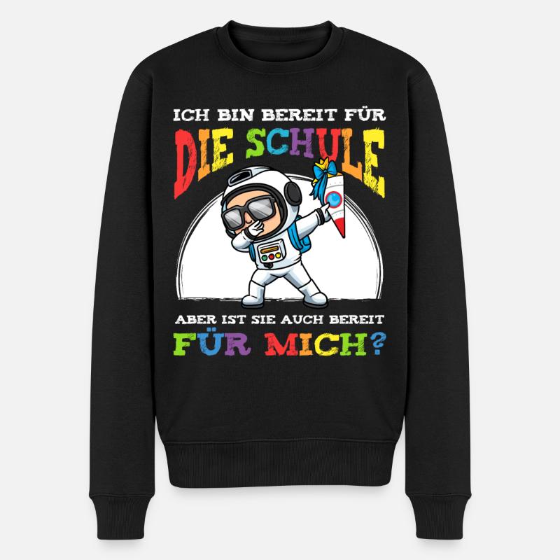 Schulkind Einschulung Astronaut - Männer Premium Bio Pullover - Schwarz