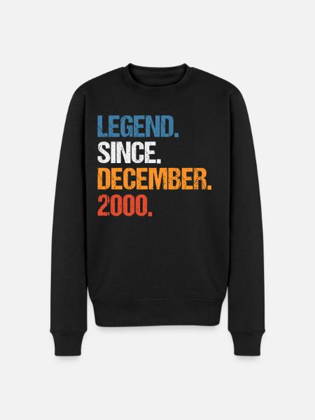 Legend Since December 2000 Birthday - Men's Premium Organic Jumper - black