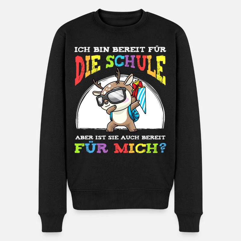 Schulkind Einschulung Reh - Männer Premium Bio Pullover - Schwarz