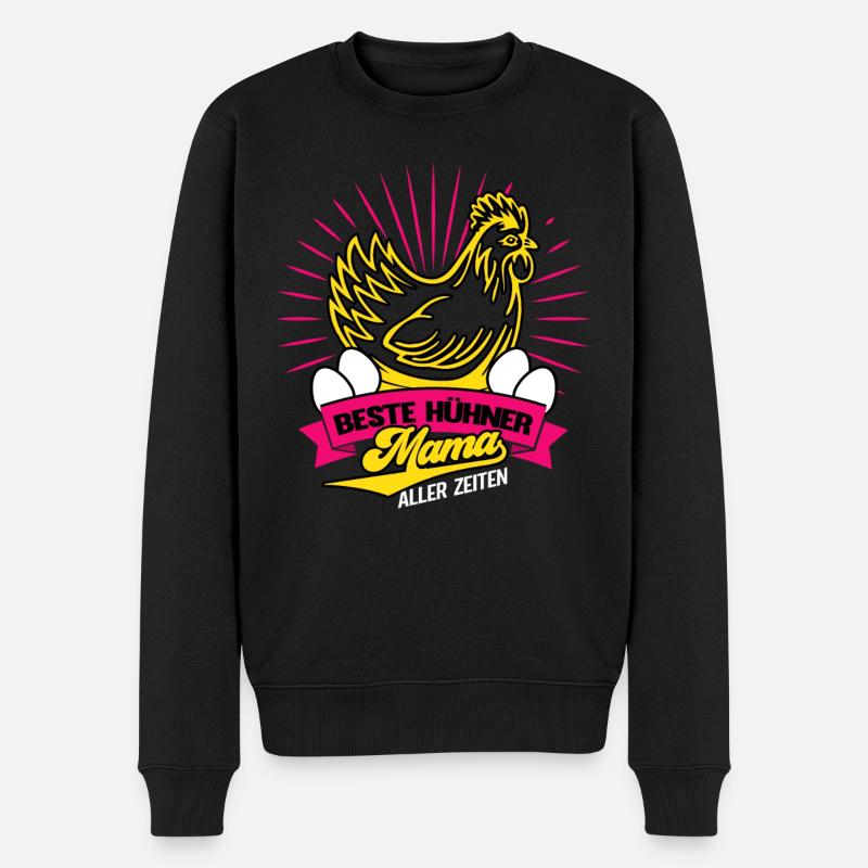 Huhn Hühner Flüstererin - Männer Premium Bio Pullover - Schwarz