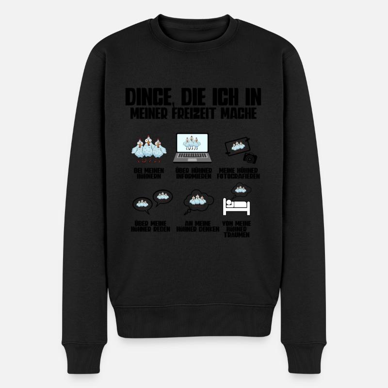 Huhn Hühner - Männer Premium Bio Pullover - Schwarz