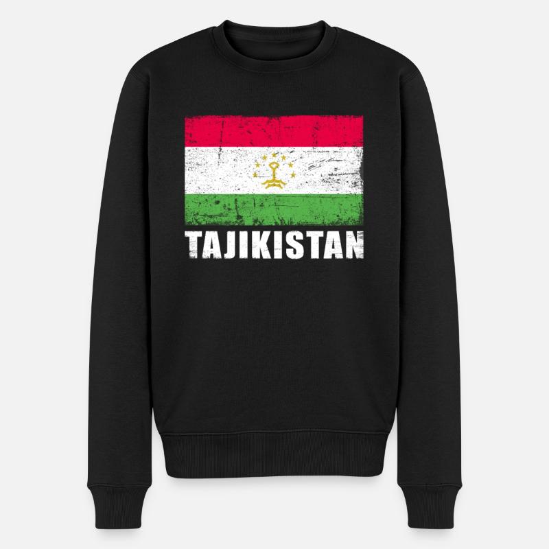 Tadschikistan Flagge Grunge Tadschikistan Fahne - Männer Premium Bio Pullover - Schwarz