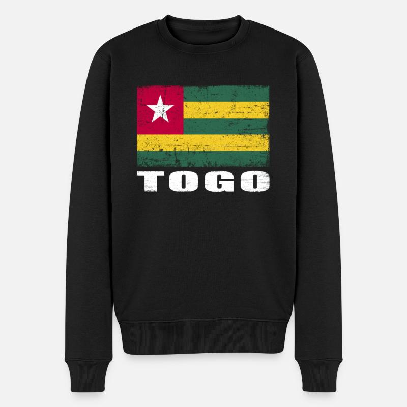 Drapeau du Togo Grunge Drapeau du Togo - Pull Premium bio Homme - noir