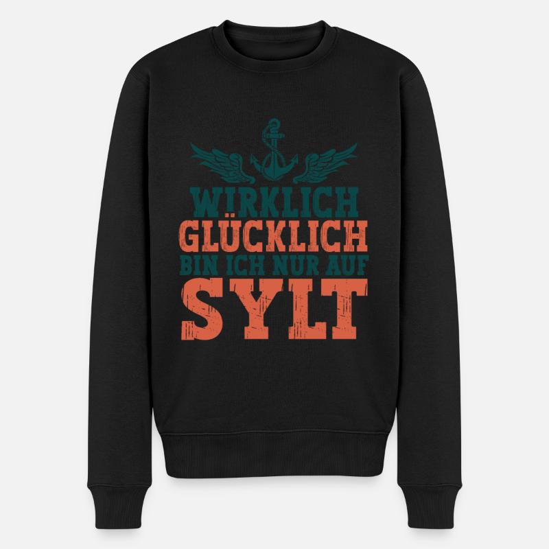 Sylt - Männer Premium Bio Pullover - Schwarz