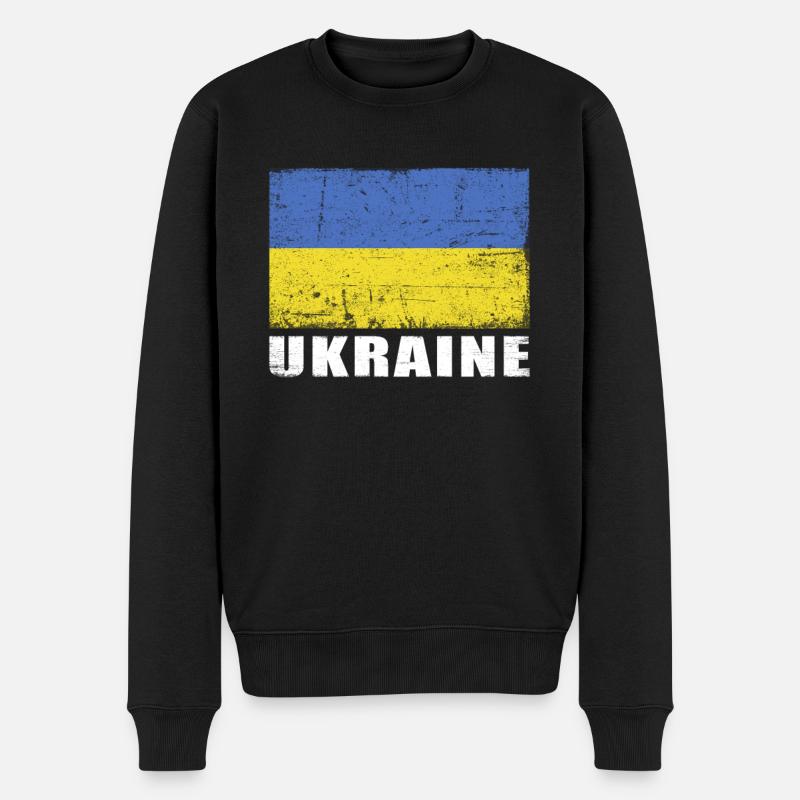 Ukraine Flag Grunge Ukraine Flag - Pull Premium bio Homme - noir