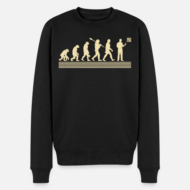 Evolution Des Mathelehrers - Männer Premium Bio Pullover - Schwarz