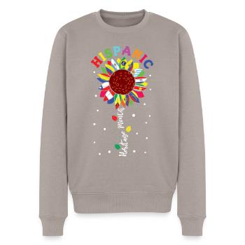 Drapeaux de tournesol Mois du patrimoine hispanique - Pull Premium bio Homme - taupe - Devant - Nico (187cm)