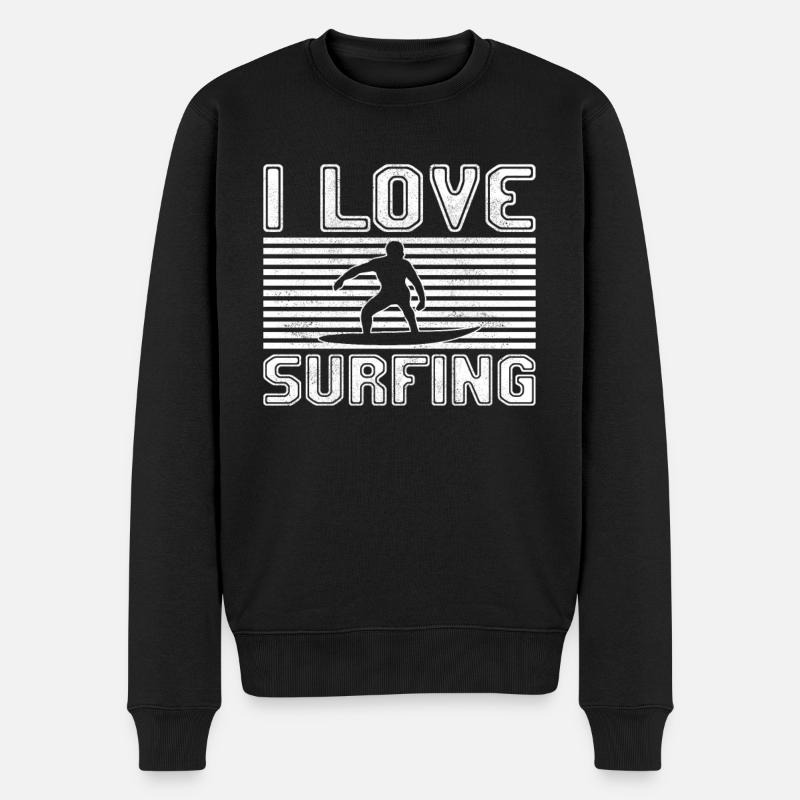 J’adore surfer - Pull Premium bio Homme - noir