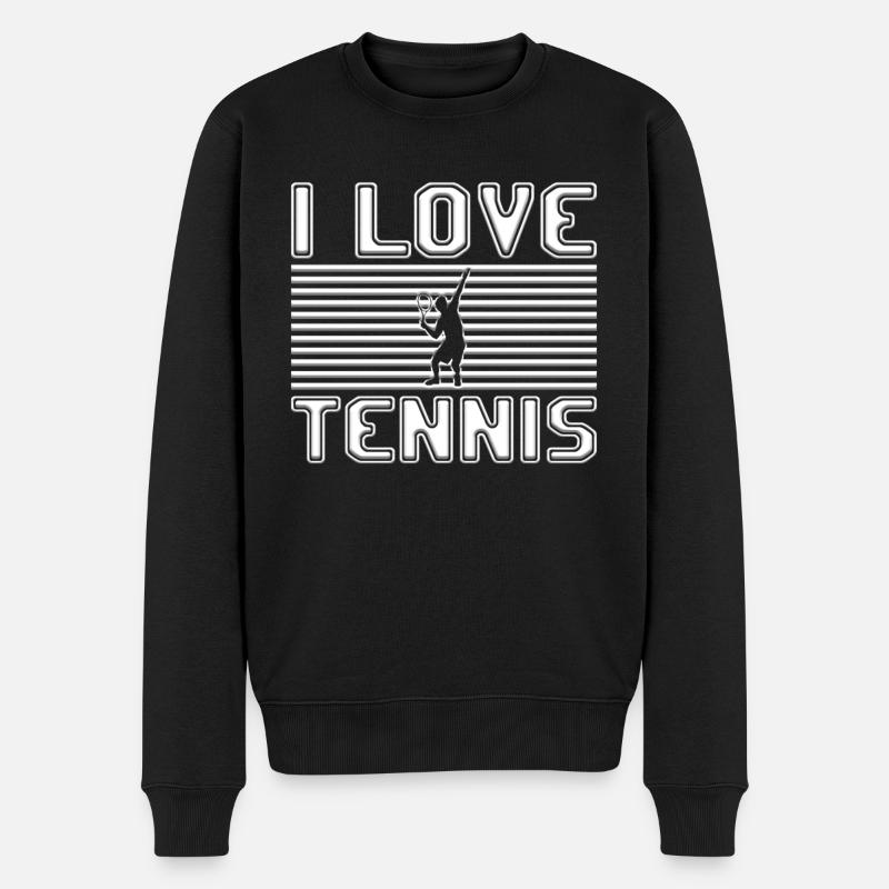 I love tennis - Männer Premium Bio Pullover - Schwarz
