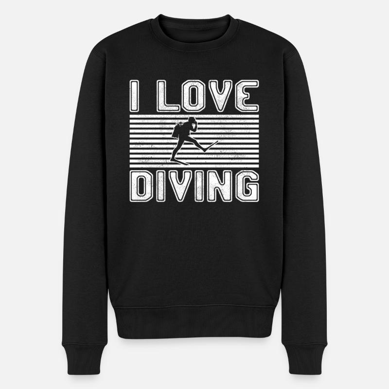 I love diving - Männer Premium Bio Pullover - Schwarz
