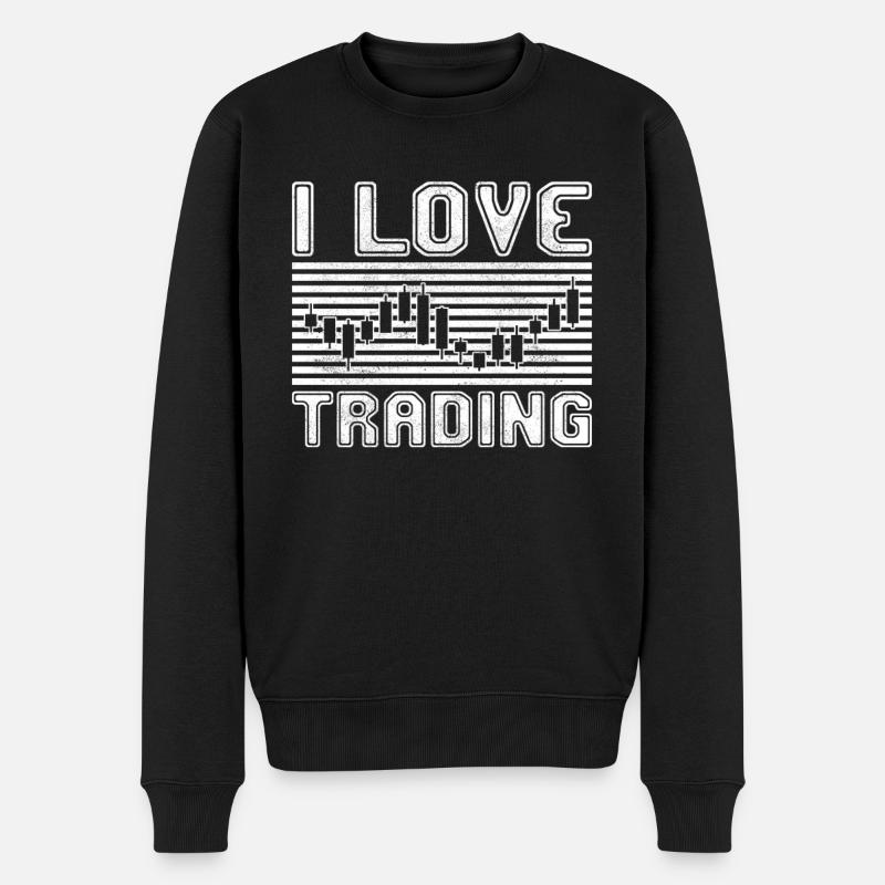 I love trading - Männer Premium Bio Pullover - Schwarz