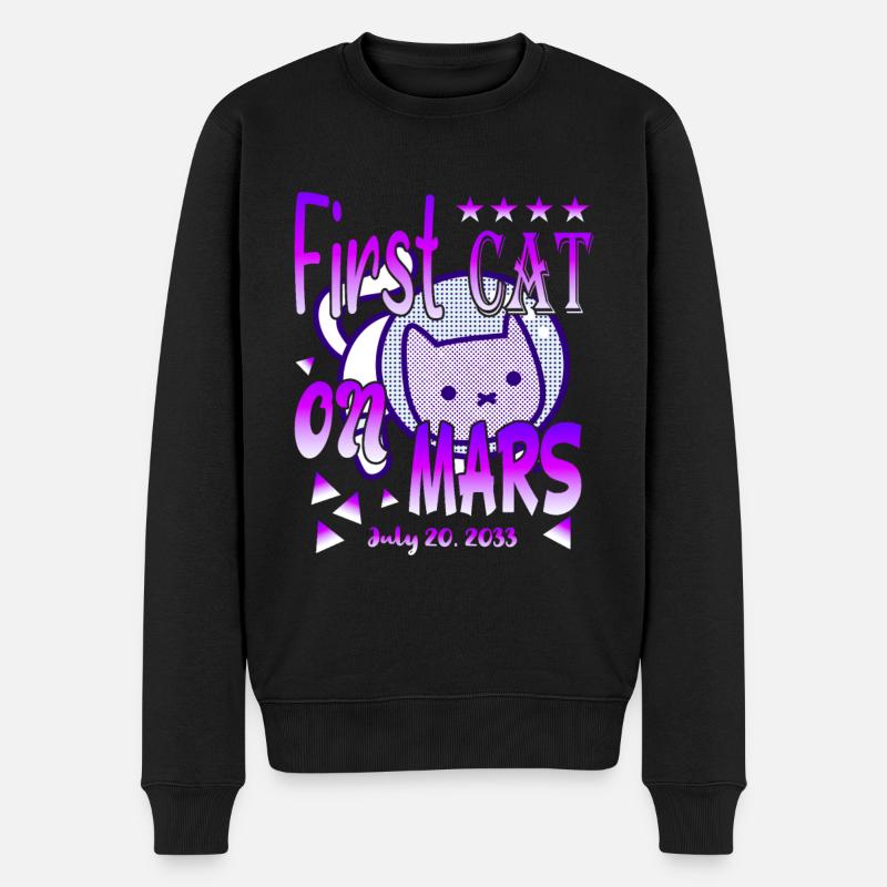 First Cat on Mars - Men's Premium Organic Jumper - black