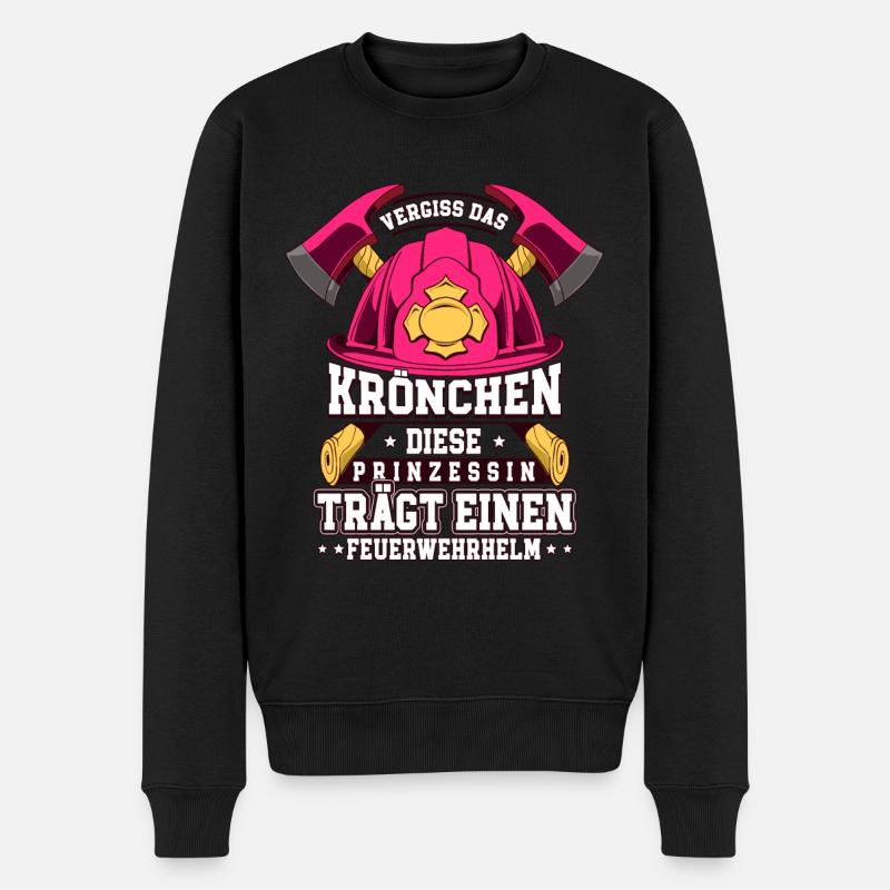 Vergiss Das Krönchen Diese Prinzessin Trägt - Männer Premium Bio Pullover - Schwarz