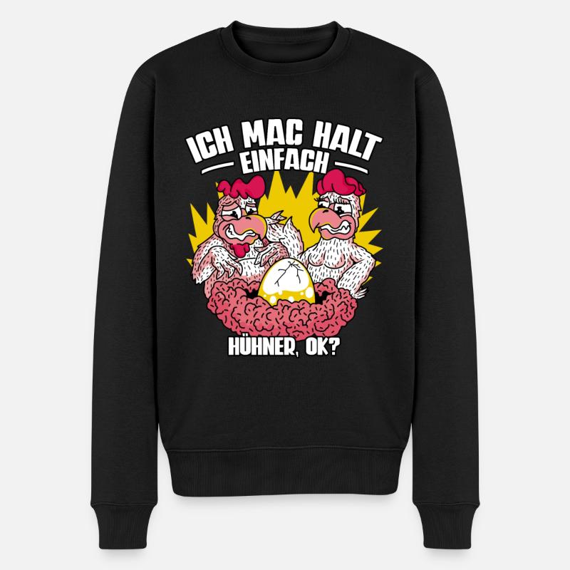 Huhn Hühner - Männer Premium Bio Pullover - Schwarz