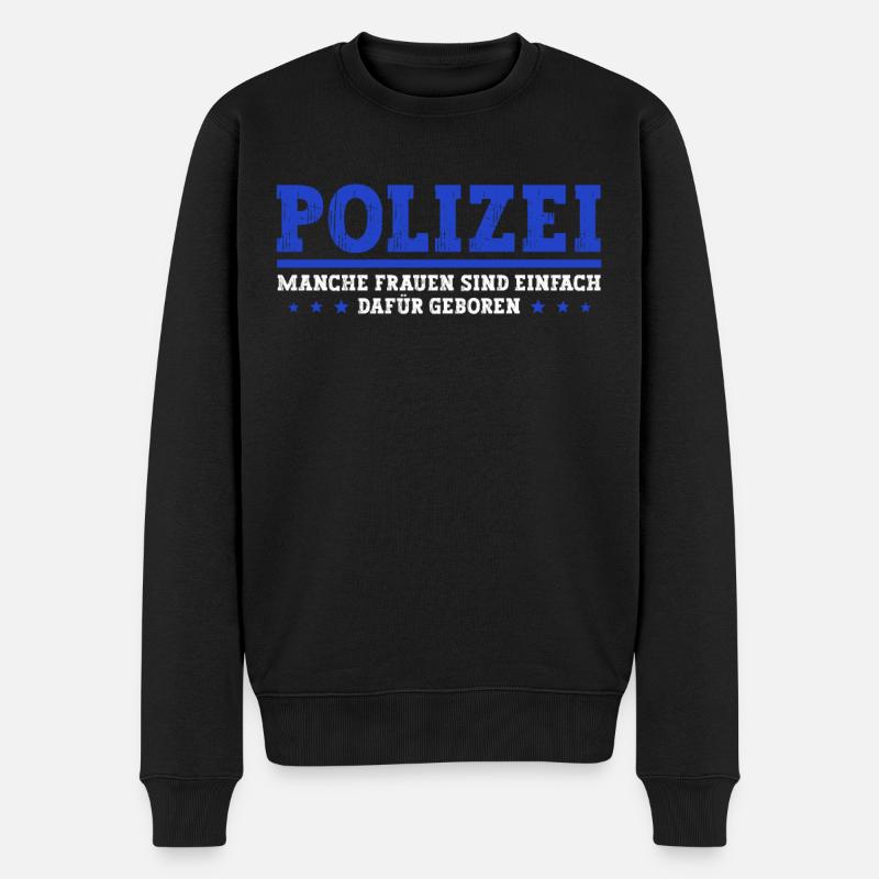 Polizist Polizei Frauen - Männer Premium Bio Pullover - Schwarz