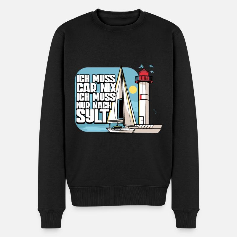 Sylt - Männer Premium Bio Pullover - Schwarz