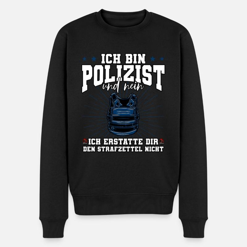 Ich Bin Polizist Polizei - Männer Premium Bio Pullover - Schwarz