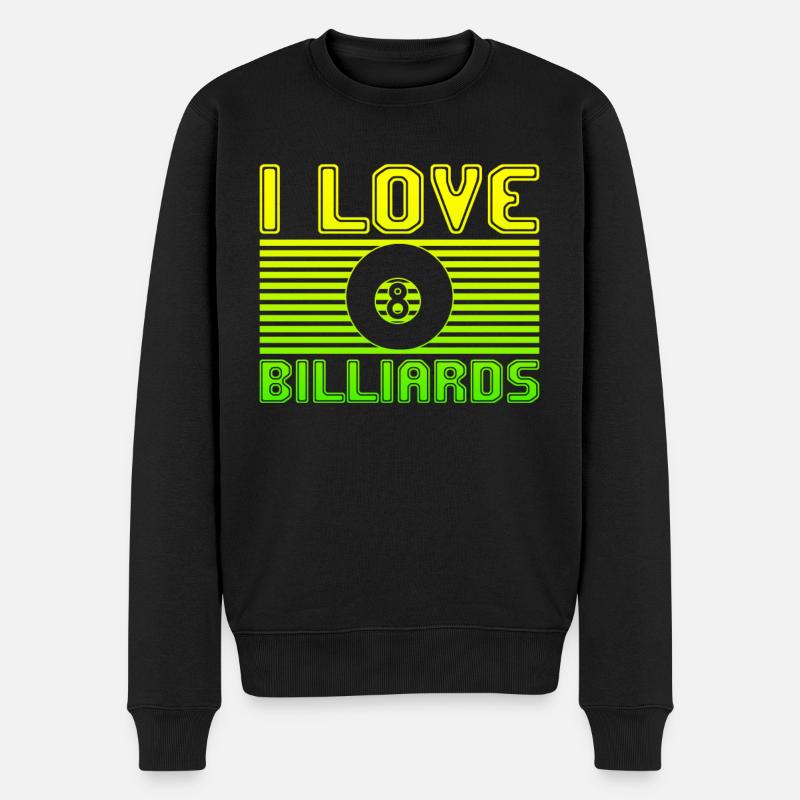 I love billiards - Männer Premium Bio Pullover - Schwarz