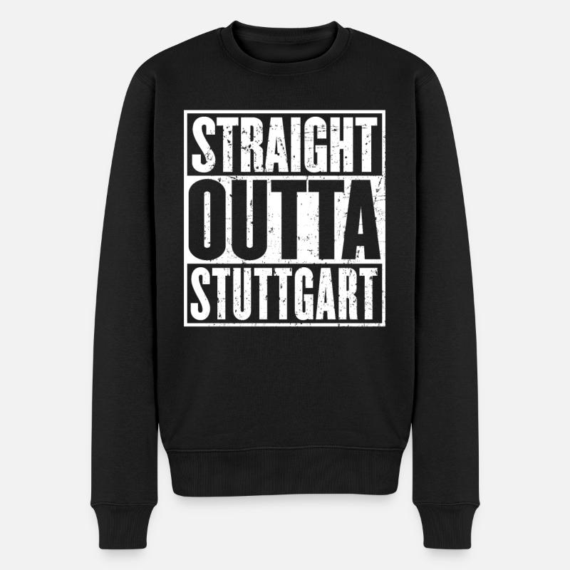 Straight Outta Stuttgart Jahrgang - Männer Premium Bio Pullover - Schwarz