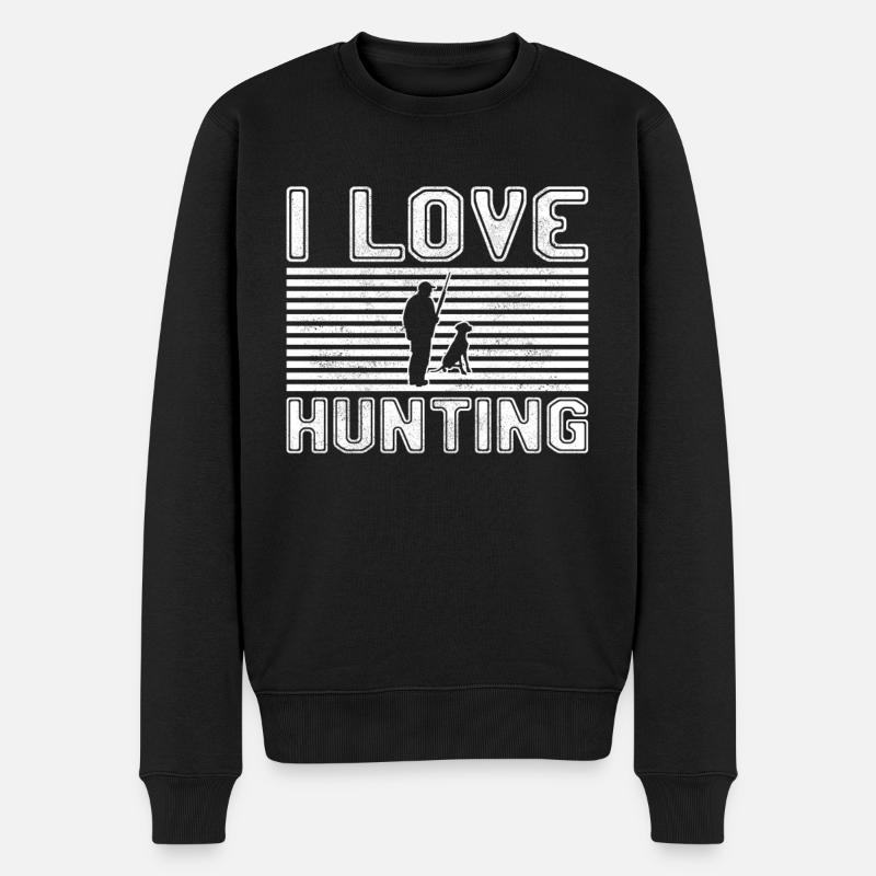 I love hunting - Männer Premium Bio Pullover - Schwarz