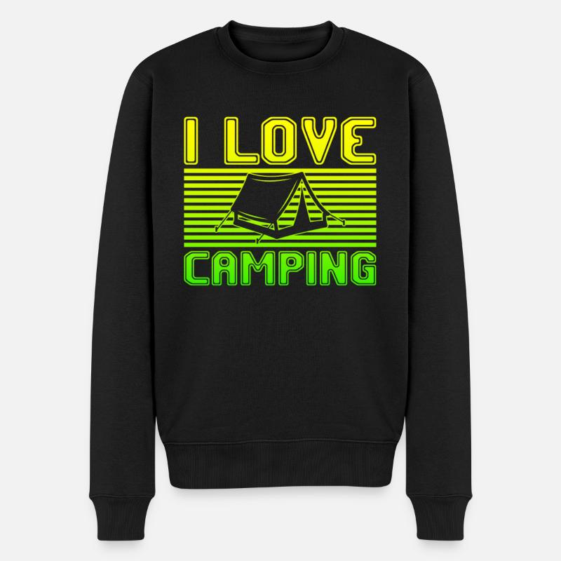 I love camping - Männer Premium Bio Pullover - Schwarz