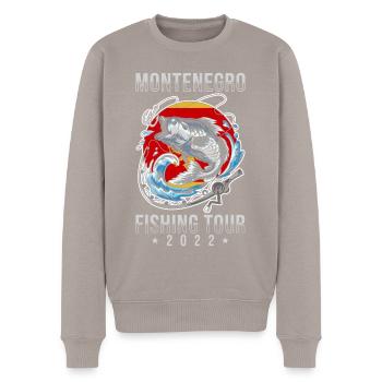 Angel Tour Montenegro 2022 - Männer Premium Bio Pullover - Taupe - Vorne - Nico (187cm)