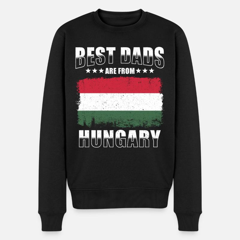 Ungarischer Vater Ungarn Papa - Männer Premium Bio Pullover - Schwarz