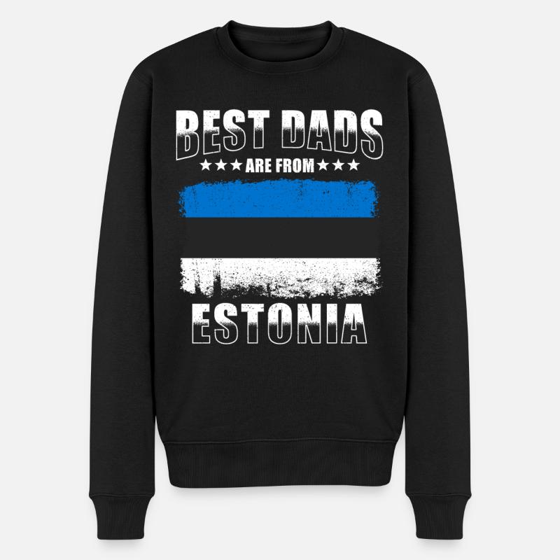 Estnischer Vater Estland Papa - Männer Premium Bio Pullover - Schwarz
