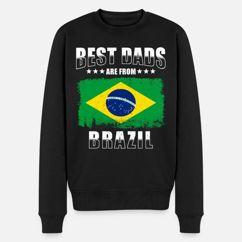 Brasilianischer Vater - Männer Premium Bio Pullover - Schwarz