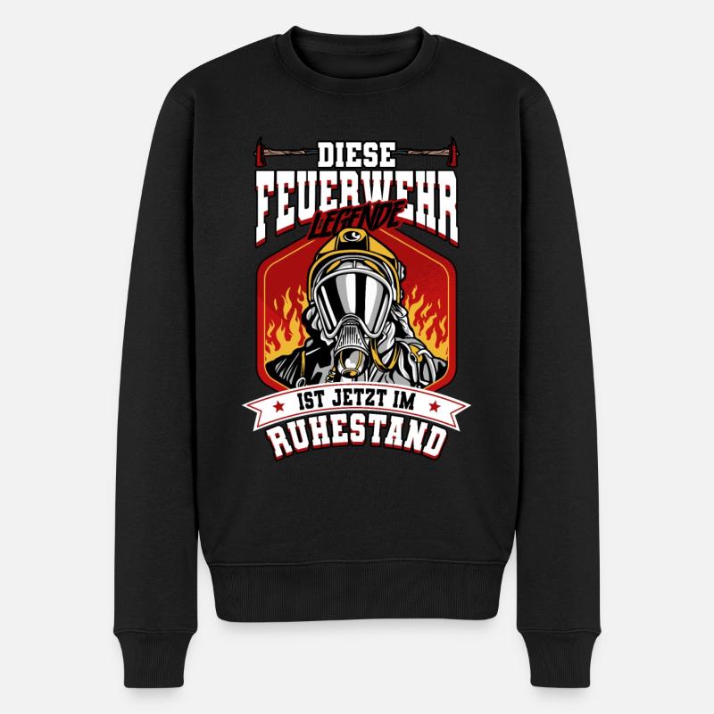 Feuerwehr Feuerwehrmann Rente - Männer Premium Bio Pullover - Schwarz