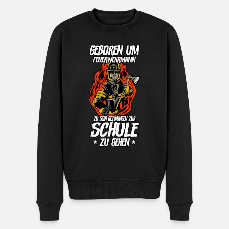 Feuerwehr Feuerwehrmann - Männer Premium Bio Pullover - Schwarz