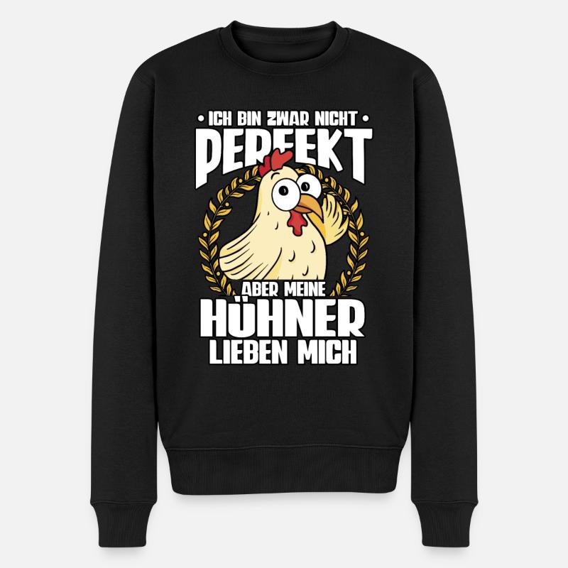 Huhn Hühner - Männer Premium Bio Pullover - Schwarz
