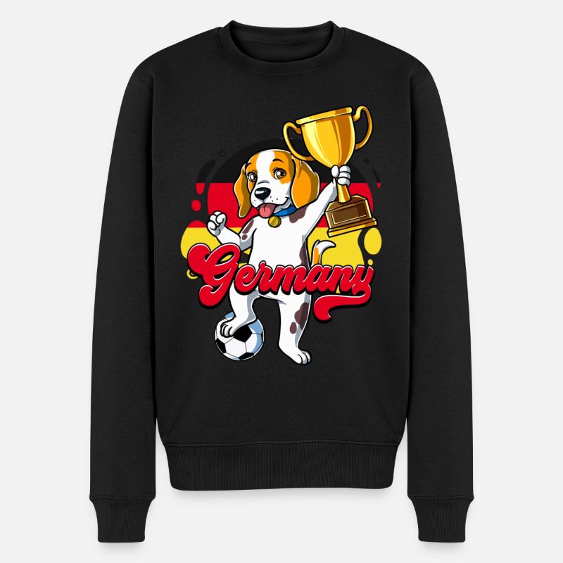 Deutschland Fußball - Männer Premium Bio Pullover - Schwarz