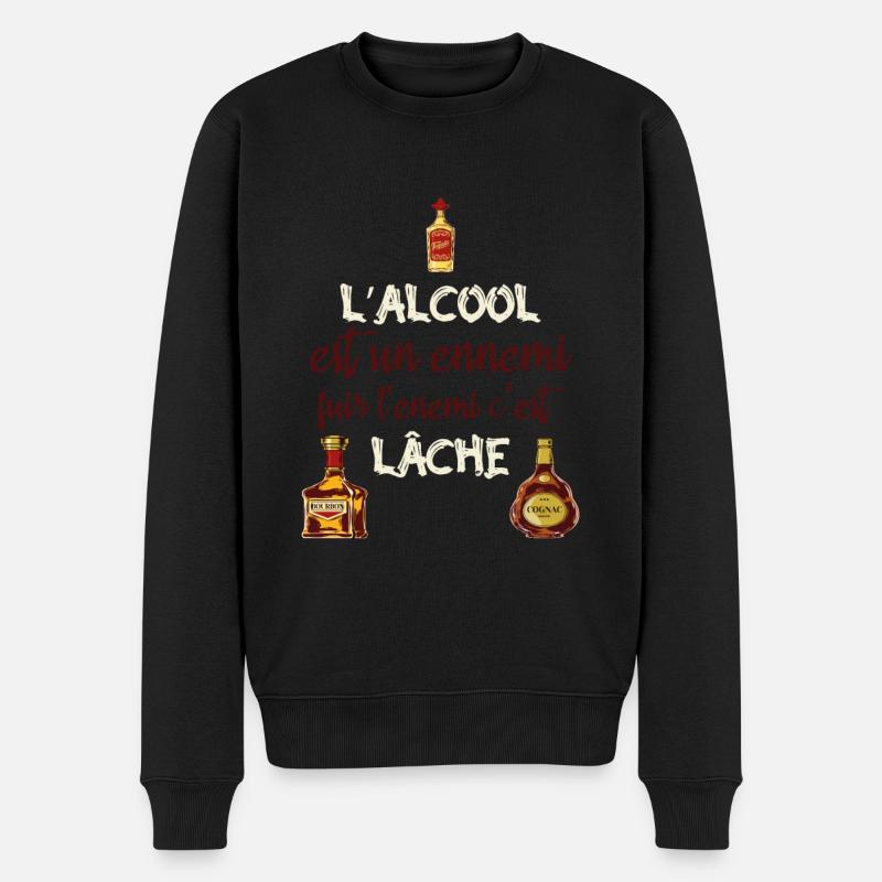 L'alcool est un ennemi - Pull Premium bio Homme - noir
