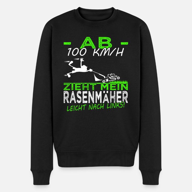 Rasen mähen - Rasenpflege- Gärtner - Platzwart - Männer Premium Bio Pullover - Schwarz