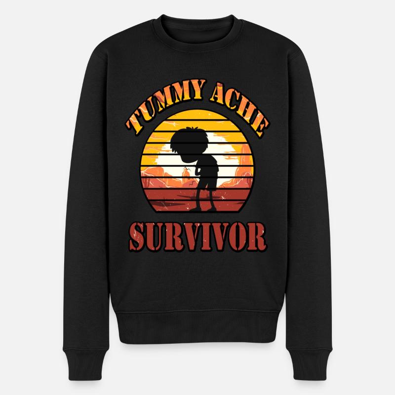 Tummy Ache Survivor Sunset Vintage ✅⭐⭐⭐⭐⭐✅ - Pull Premium bio Homme - noir