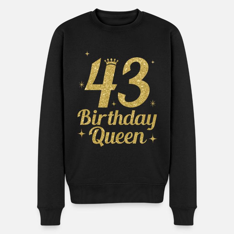 Birthday Queen 43 - Männer Premium Bio Pullover - Schwarz