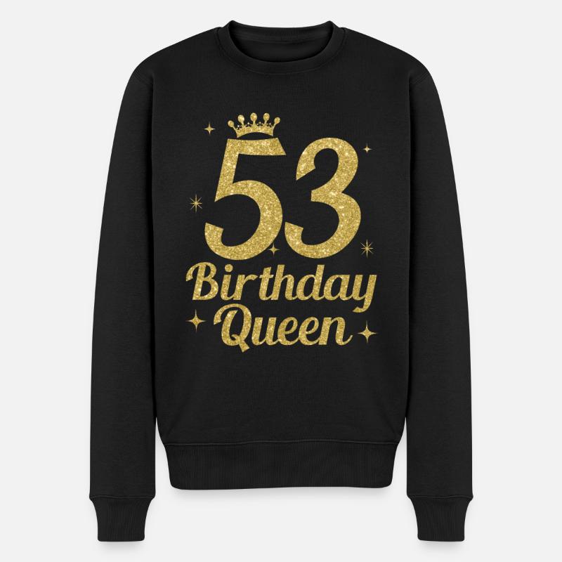 Birthday Queen 53 - Männer Premium Bio Pullover - Schwarz