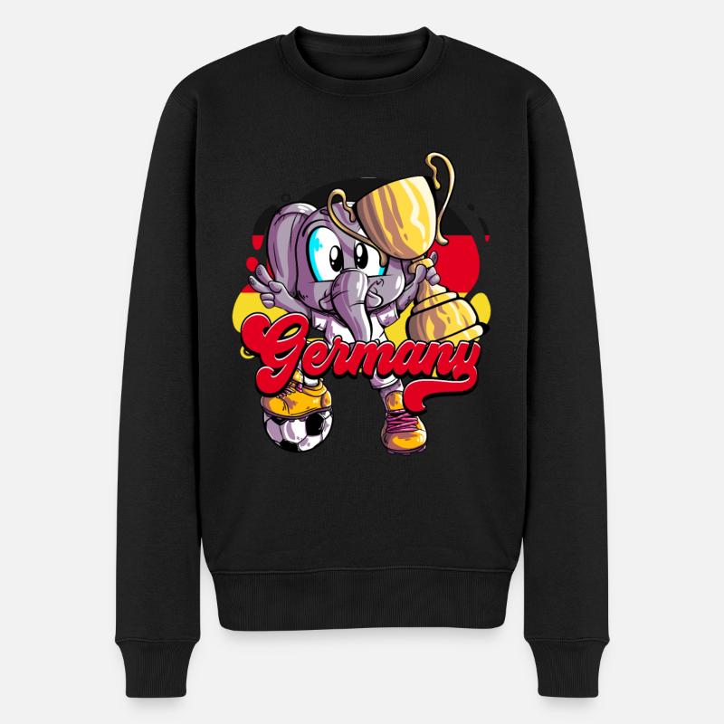 Deutschland Fußball - Männer Premium Bio Pullover - Schwarz