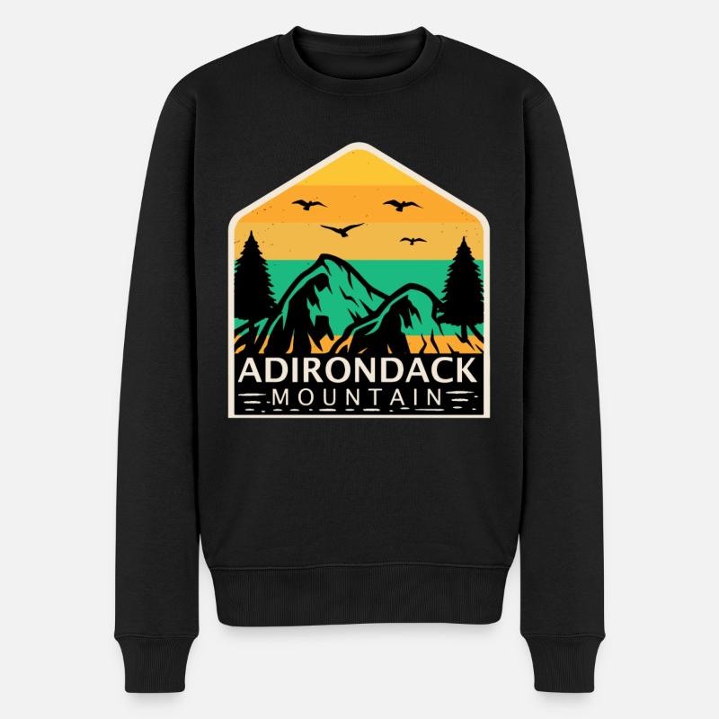 Adirondack Natur Reise Park Souvenir Berg Wandern - Männer Premium Bio Pullover - Schwarz
