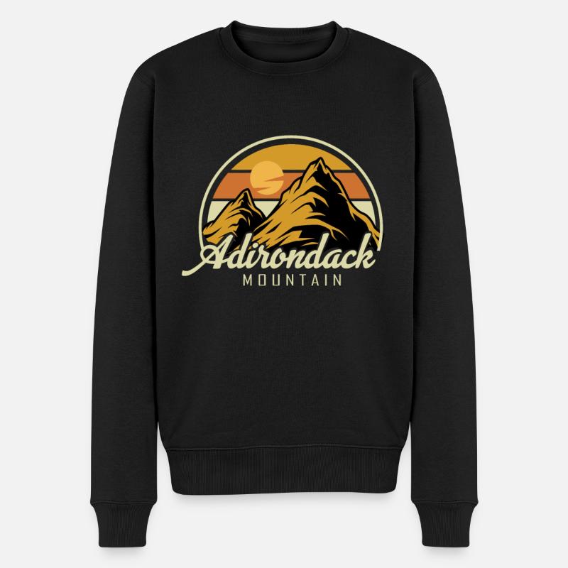 Adirondack Berg Wandern Souvenir Nature Park - Männer Premium Bio Pullover - Schwarz