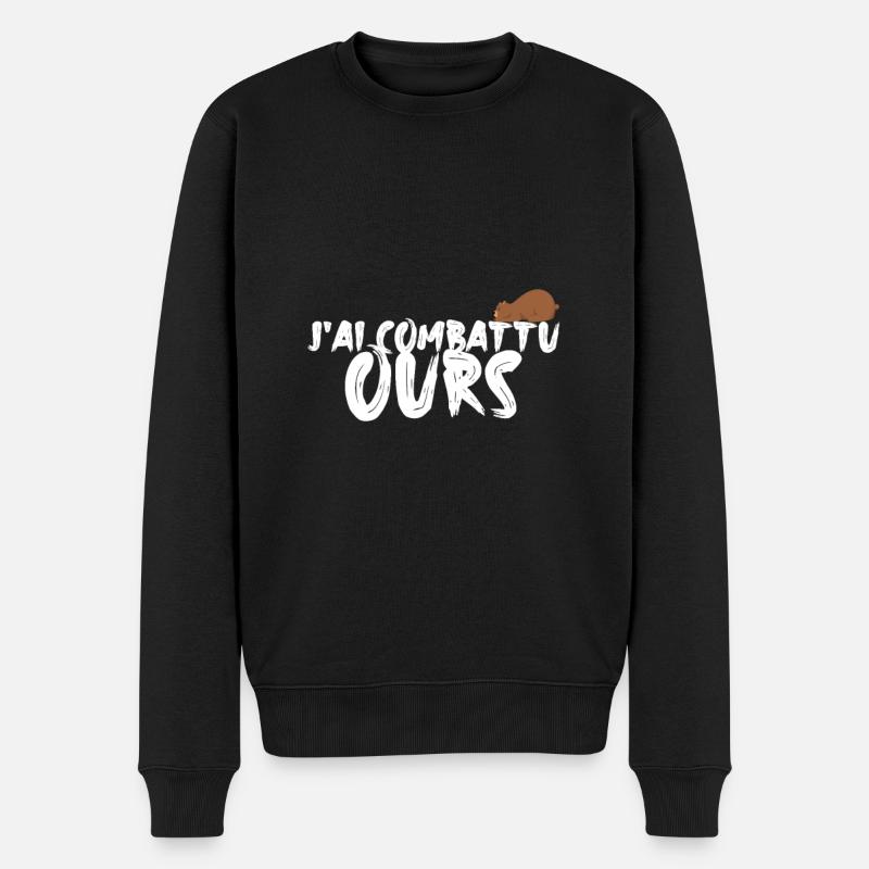 Je combattais un ours - Pull Premium bio Homme - noir