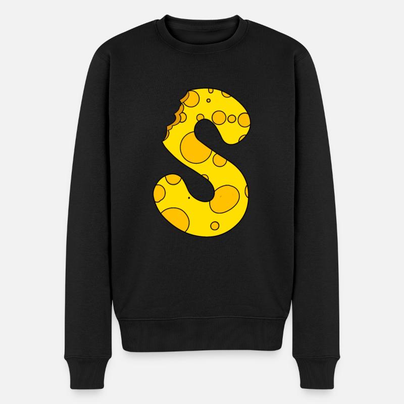 Buchstabe S - Männer Premium Bio Pullover - Schwarz
