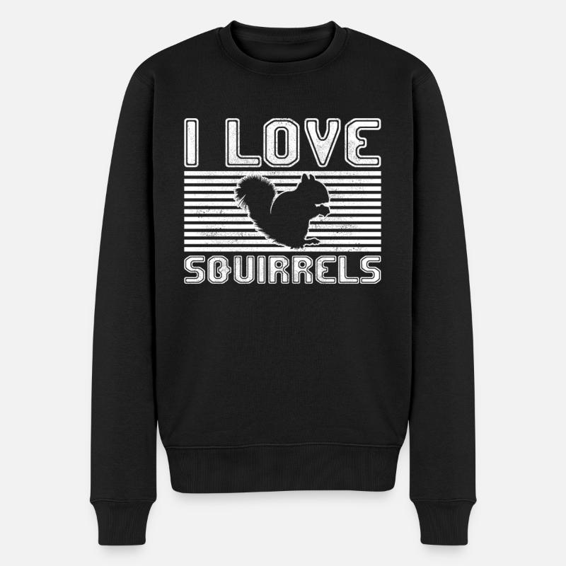 I love squirrels - Männer Premium Bio Pullover - Schwarz
