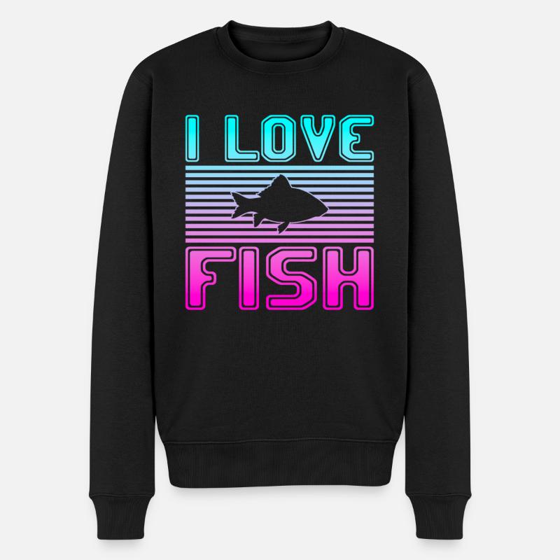 J’adore le poisson - Pull Premium bio Homme - noir